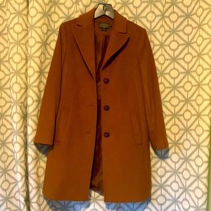 Pendleton Walker Wool Coat  - Petite Small - Size 6 Camel / Tortise Brown color